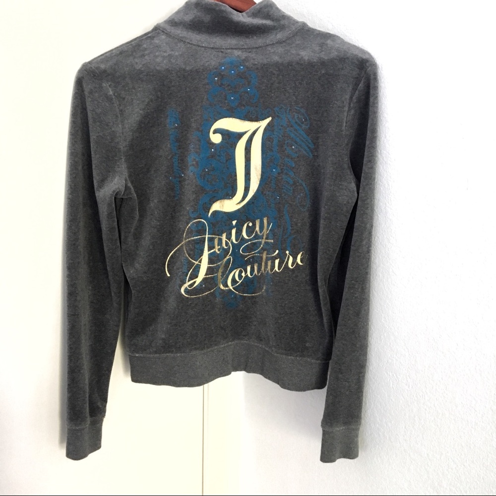 Juicy Couture Grey Velour track jacket